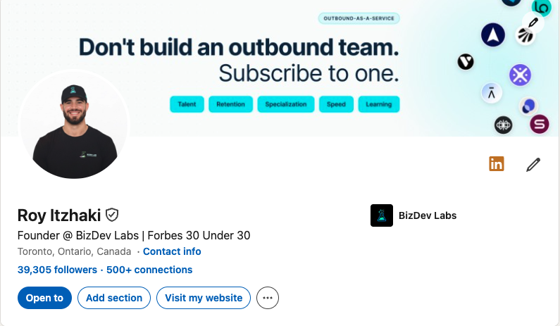 Roy Itzhaki on LinkedIn — Founder @ BizDev Labs, Forbes 30 Under 30